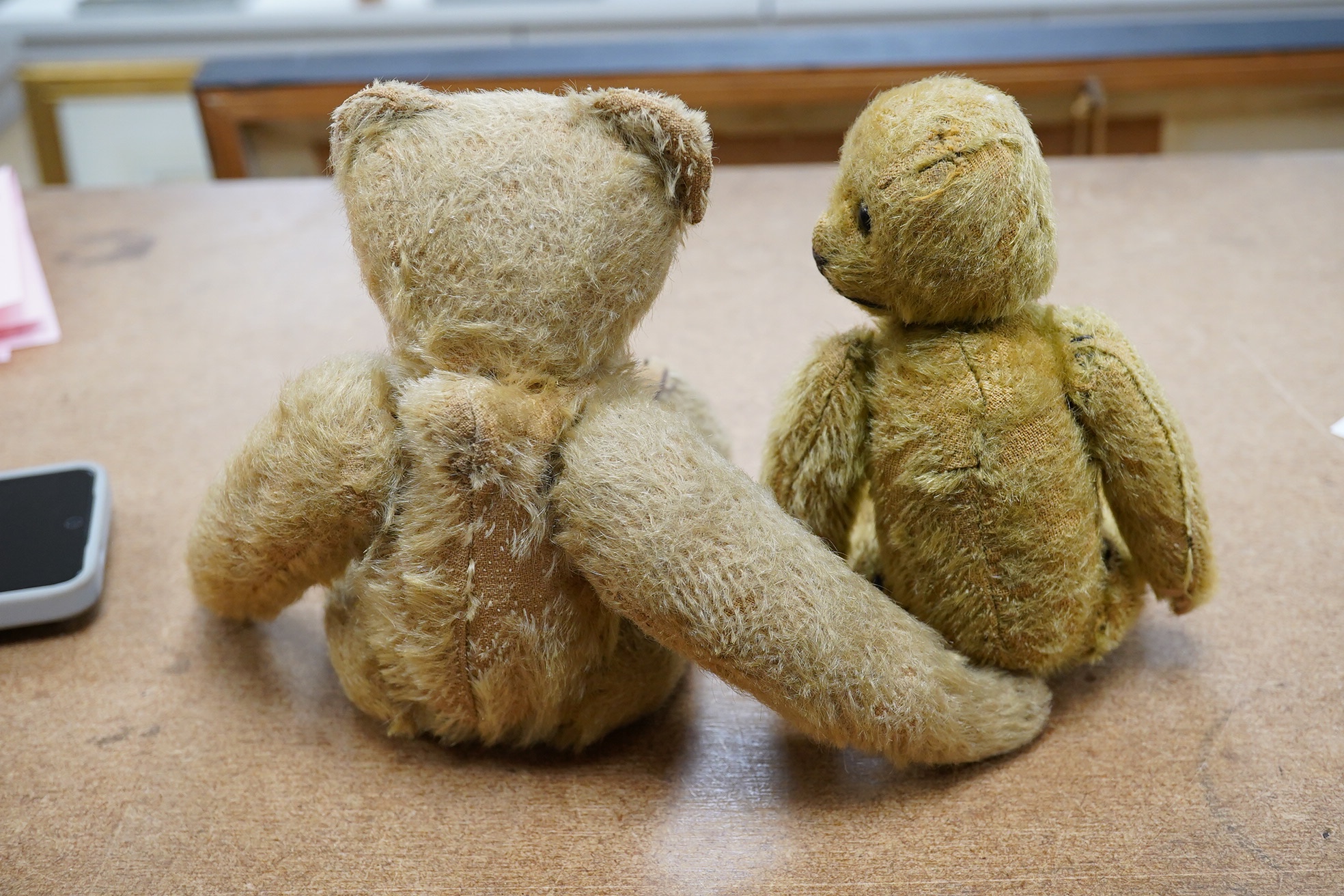 An early 20th century German Teddy bear, perhaps Gebruder Bing, and one other Teddy bear, largest 26cm